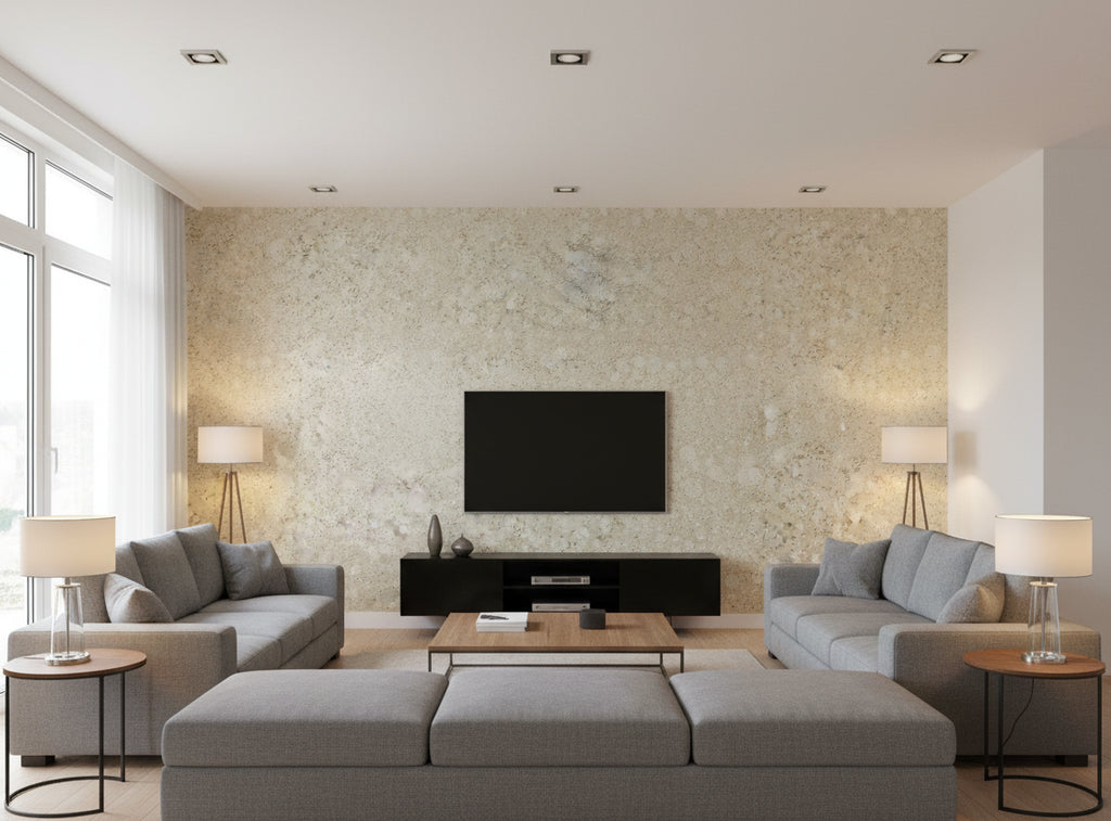 Bella Prato Metallic Modern Dots on Cork | Phillipe Romano - living room room setting