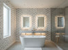 Bella Prato Metallic Modern Dots on Cork | Phillipe Romano - bathroom room setting