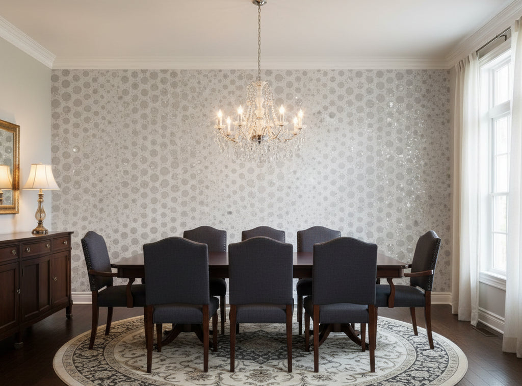 Bella Prato Metallic Modern Dots on Cork | Phillipe Romano - dining room room setting