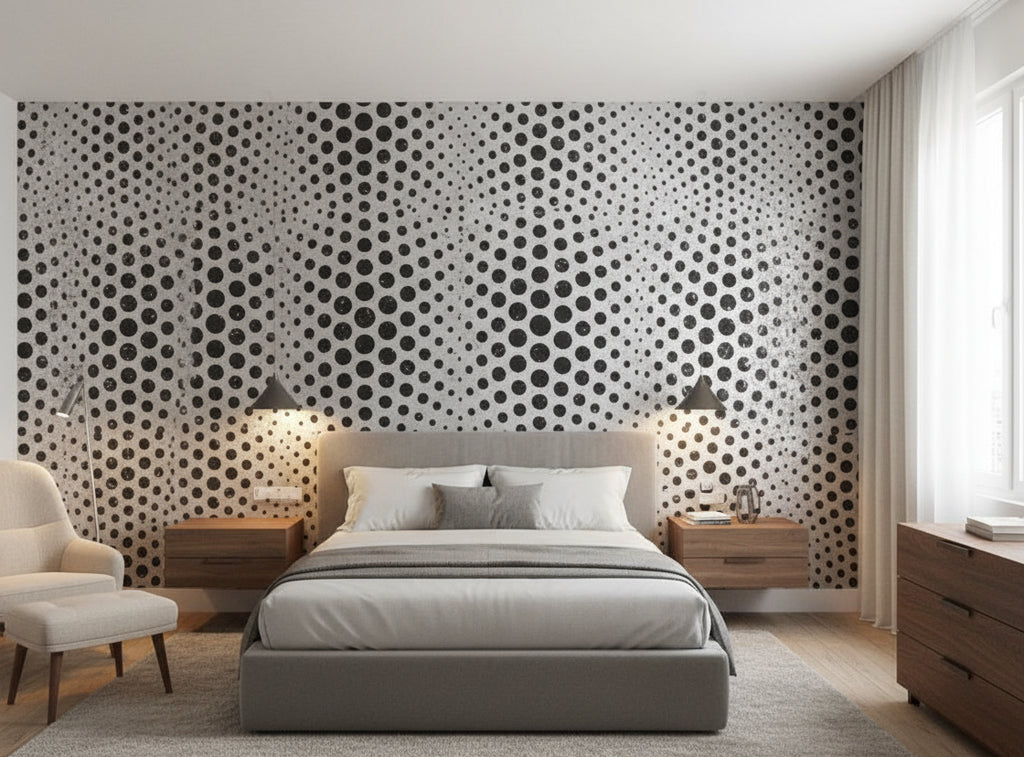 Bella Prato Metallic Modern Dots on Cork | Phillipe Romano - bedroom room setting