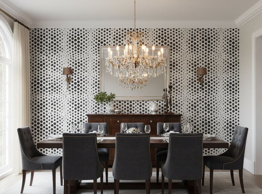 Bella Prato Metallic Modern Dots on Cork | Phillipe Romano - dining room room setting