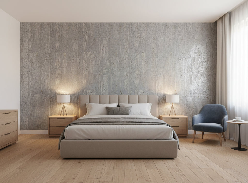 Bella Ravena Wood Metallic Cork Print | Phillipe Romano - bedroom room setting