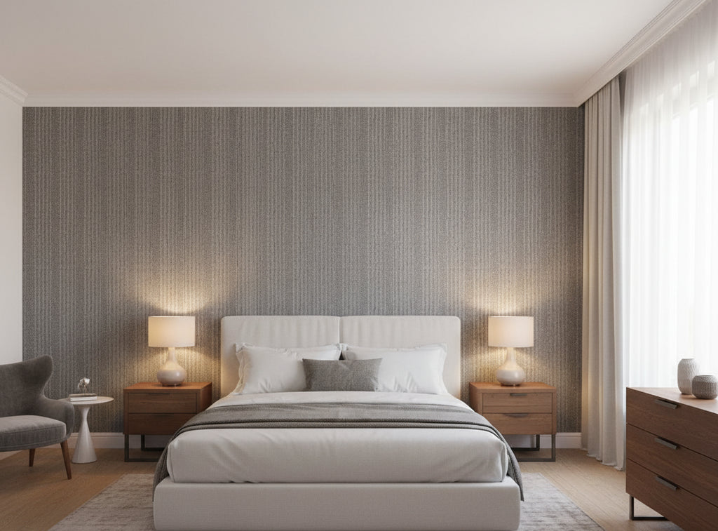 Bella Roma Mica Stripe | Phillipe Romano - bedroom room setting