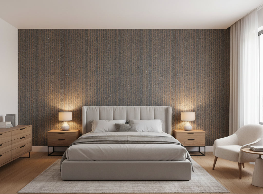 Bella Roma Mica Stripe | Phillipe Romano - bedroom room setting