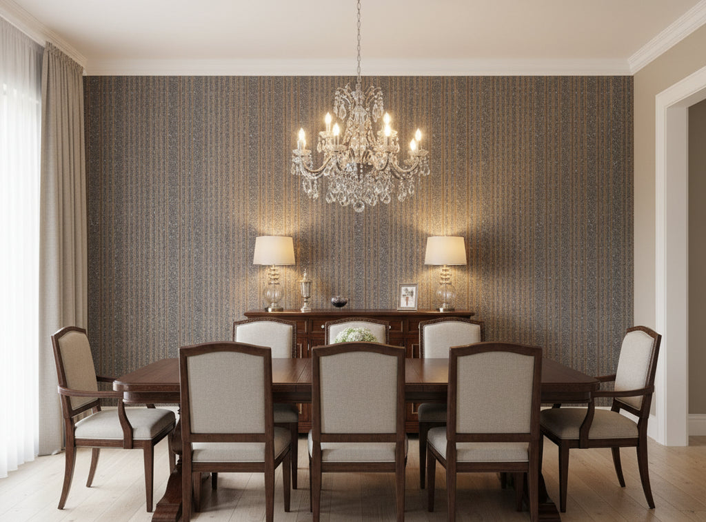 Bella Roma Mica Stripe | Phillipe Romano - dining room room setting