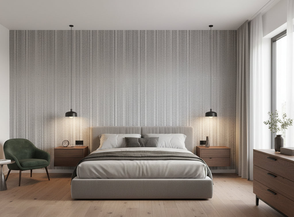 Bella Roma Mica Stripe | Phillipe Romano - bedroom room setting