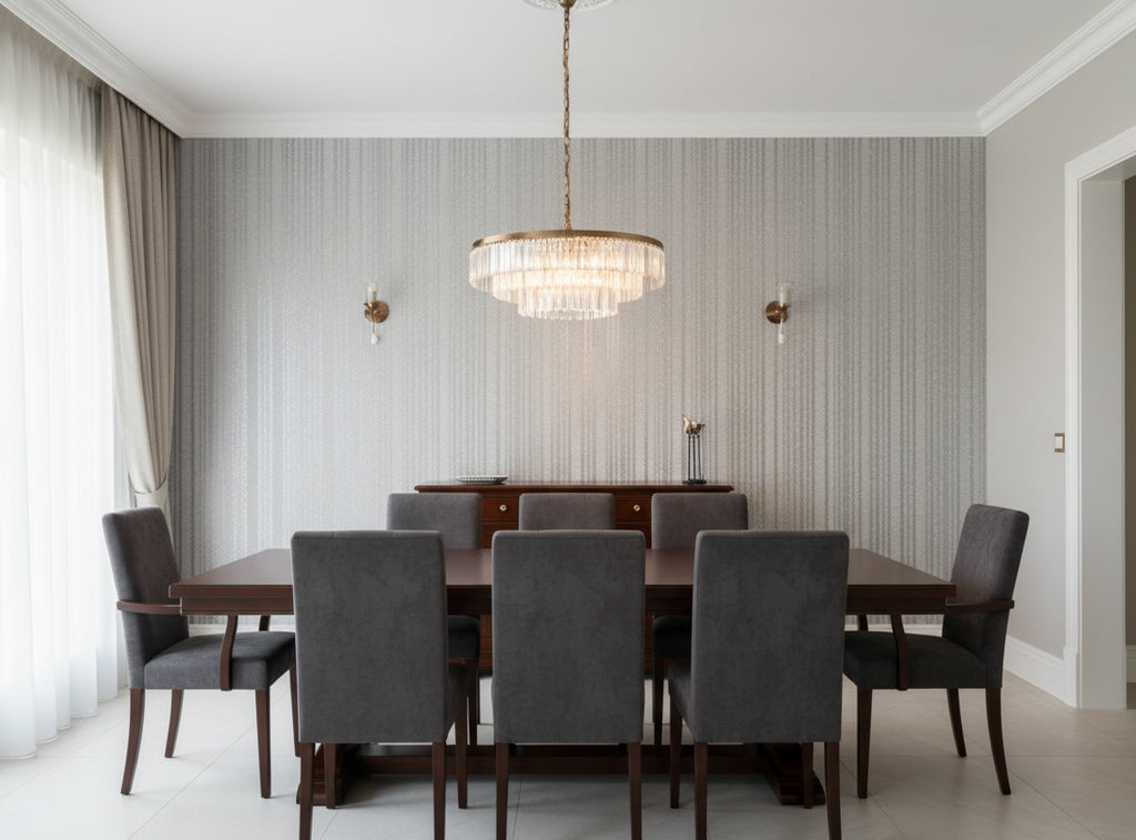 Bella Roma Mica Stripe | Phillipe Romano - dining room room setting