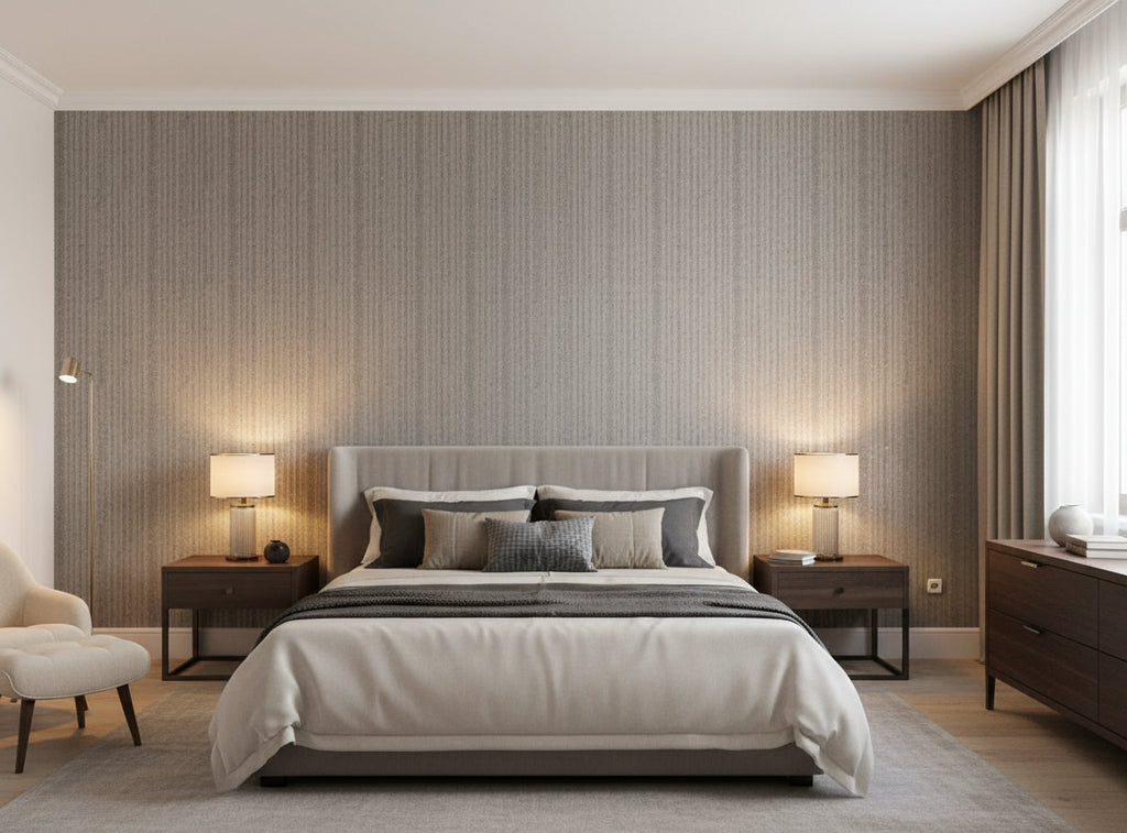 Bella Roma Mica Stripe | Phillipe Romano - bedroom room setting