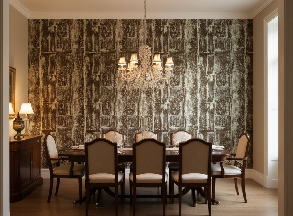 Bella Roma Mica Stripe | Phillipe Romano - dining room room setting