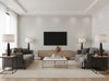 Bella Salerno Stripe Modern Mica | Phillipe Romano - living room room setting