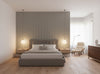 Bella Salerno Stripe Modern Mica | Phillipe Romano - bedroom room setting
