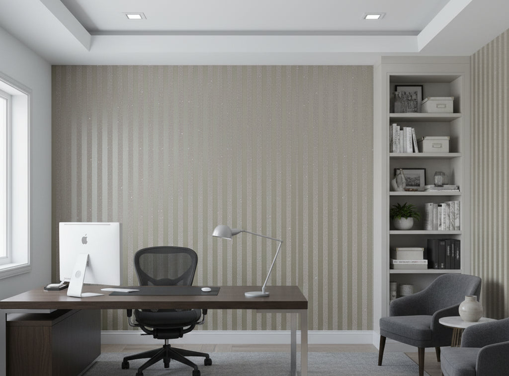 Bella Salerno Stripe Modern Mica | Phillipe Romano - office room setting