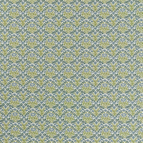 Bellflowers Weave Sky Blue/Forest | Morris & Co.