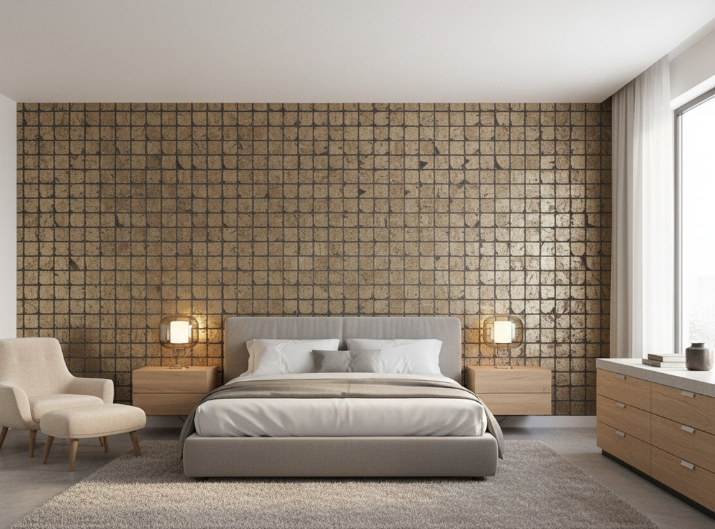 Bellla Bologna Metallic Cork | Phillipe Romano - bedroom room setting