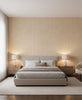 Bergamo Oat Basketweave Grasscloth Wallcovering | Fentucci - bedroom room setting