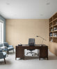 Bergamo Oat Basketweave Grasscloth Wallcovering | Fentucci - office room setting