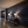 Smooth Solid Color Deep Indigo Upholstered Wall Panel | Architectural Fabrics