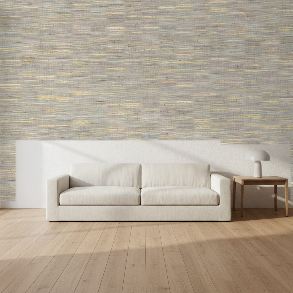 Nantucket Grasscloth AlexandriaBeige Wallcovering | Phillipe Romano room setting