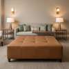 Algiers - Sienna Earth Performance Vinyl Upholstered Ottoman | Architectural Fabrics