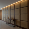 Woven Linen Texture Olive Bronze Upholstered Wall Panel | Architectural Fabrics