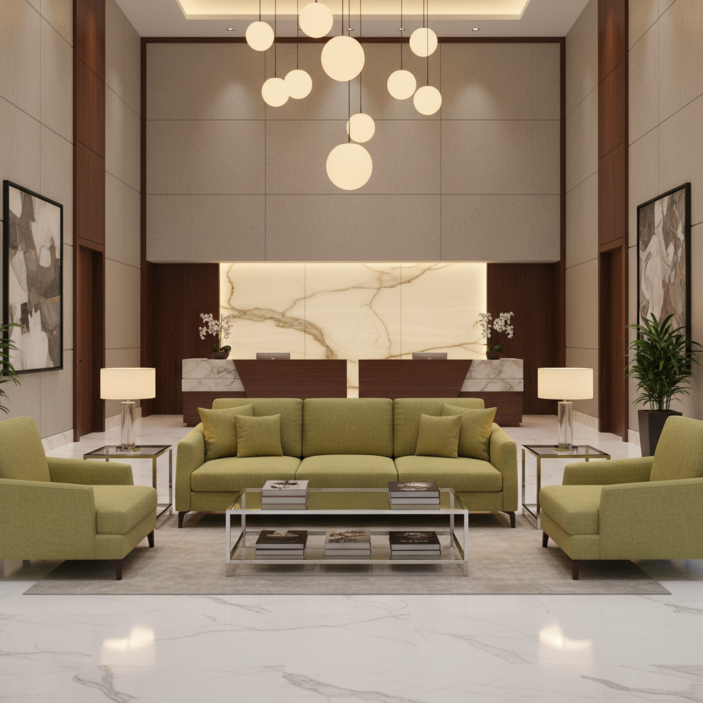Smooth Pebble Grain Chartreuse Tint Upholstered Sofa | Architectural Fabrics
