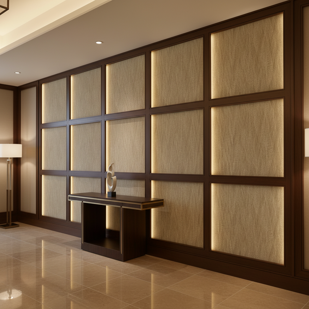 Woven Textile Texture Soft Gold Upholstered Wall Panel | Architectural Fabrics