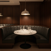 Embossed Reptile Scale Deep Charcoal Upholstered Banquette | Architectural Fabrics