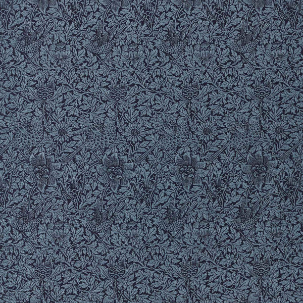 Bird & Anemone Weave Indigo | Morris & Co.
