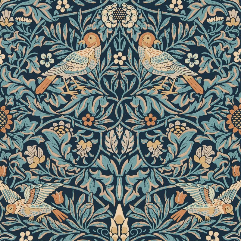 Bird Wallpaper Blue Webbs | William Morris