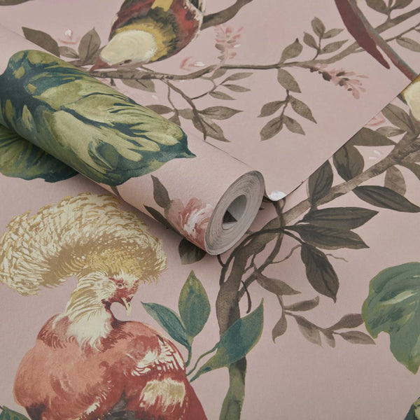 Bird Sonnet Blush Pink Wallcovering | Architectural Wallcoverings