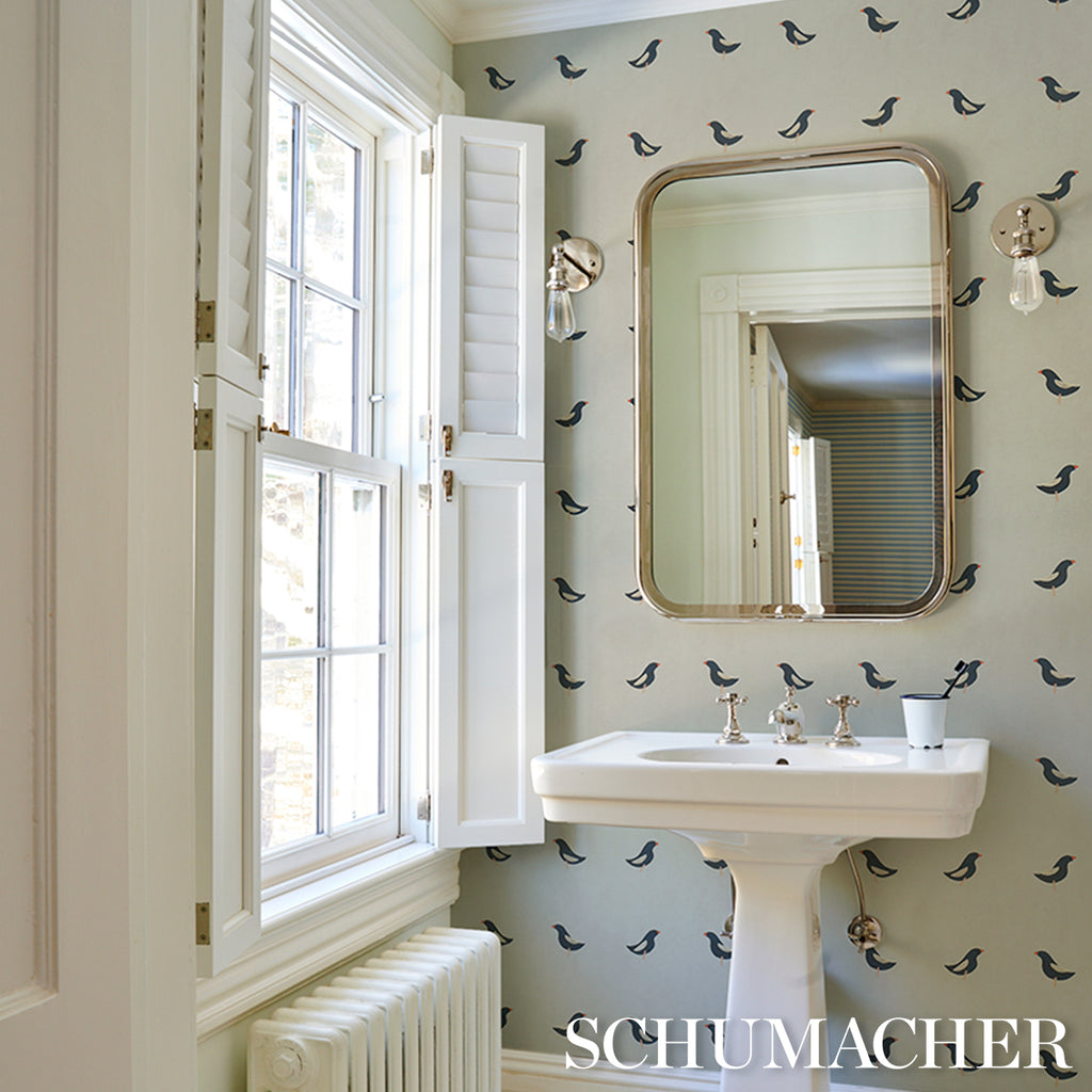 BIRDS PRINT BLACK ON NATURAL | Schumacher - Image 10