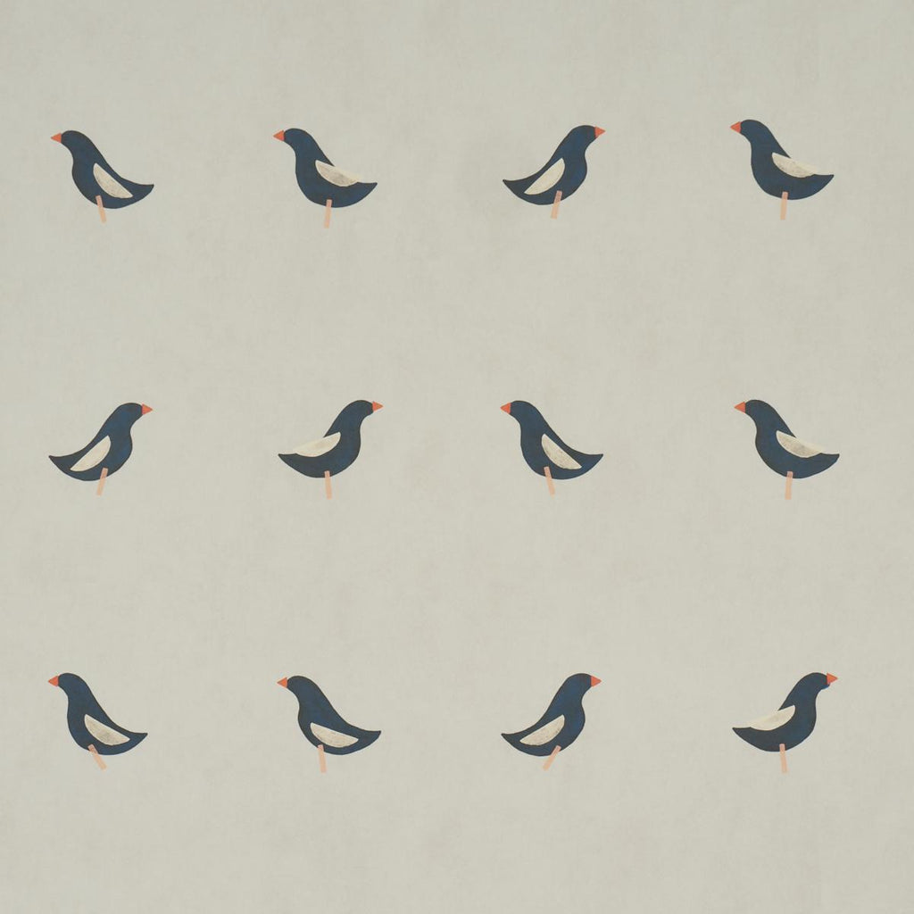 BIRDS PRINT BLACK ON NATURAL | Schumacher - Image 14