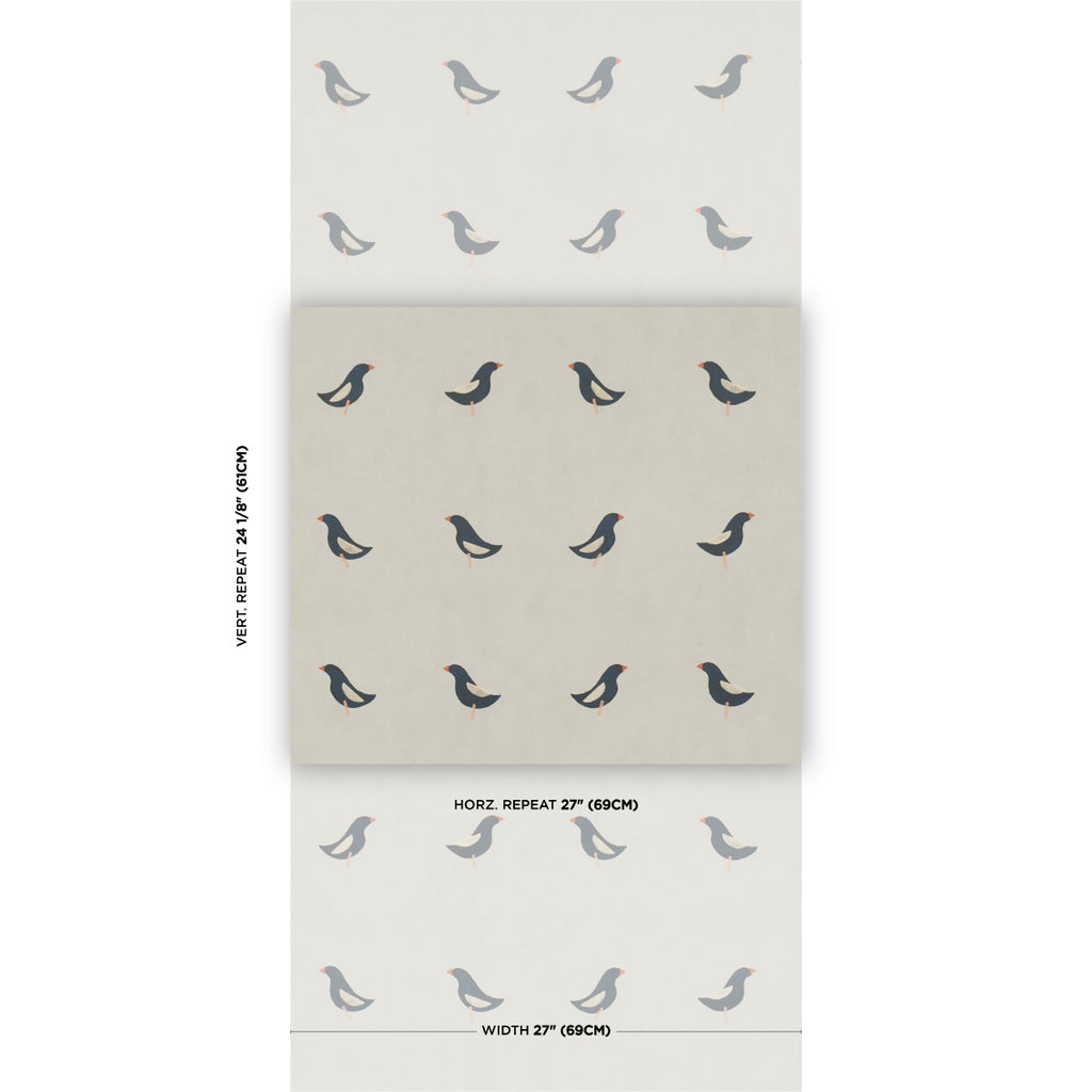 BIRDS PRINT BLACK ON NATURAL | Schumacher - Image 4
