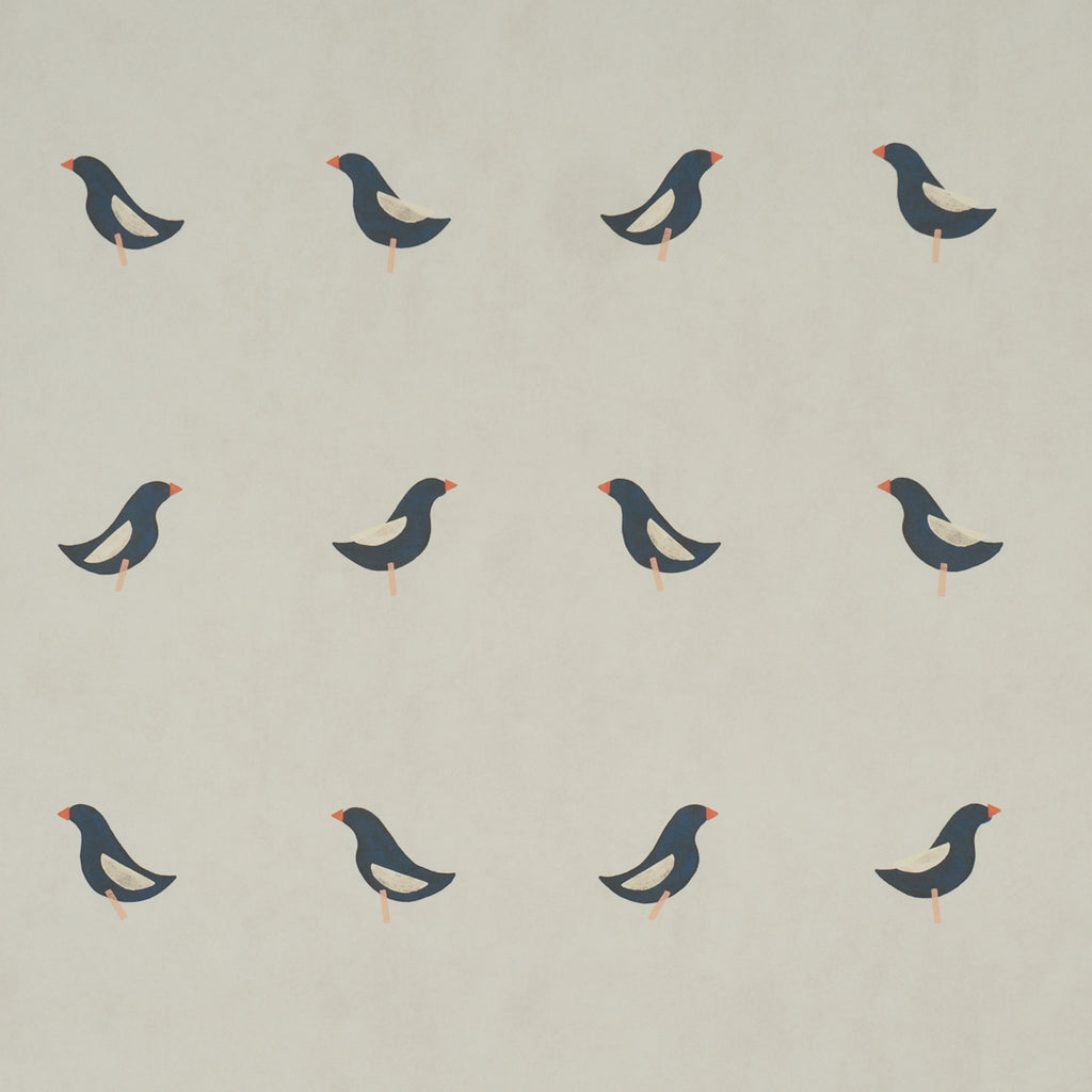 BIRDS PRINT BLACK ON NATURAL | Schumacher - Image 1