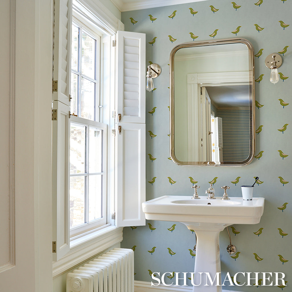 BIRDS PRINT GREEN ON SKY | Schumacher - Image 10