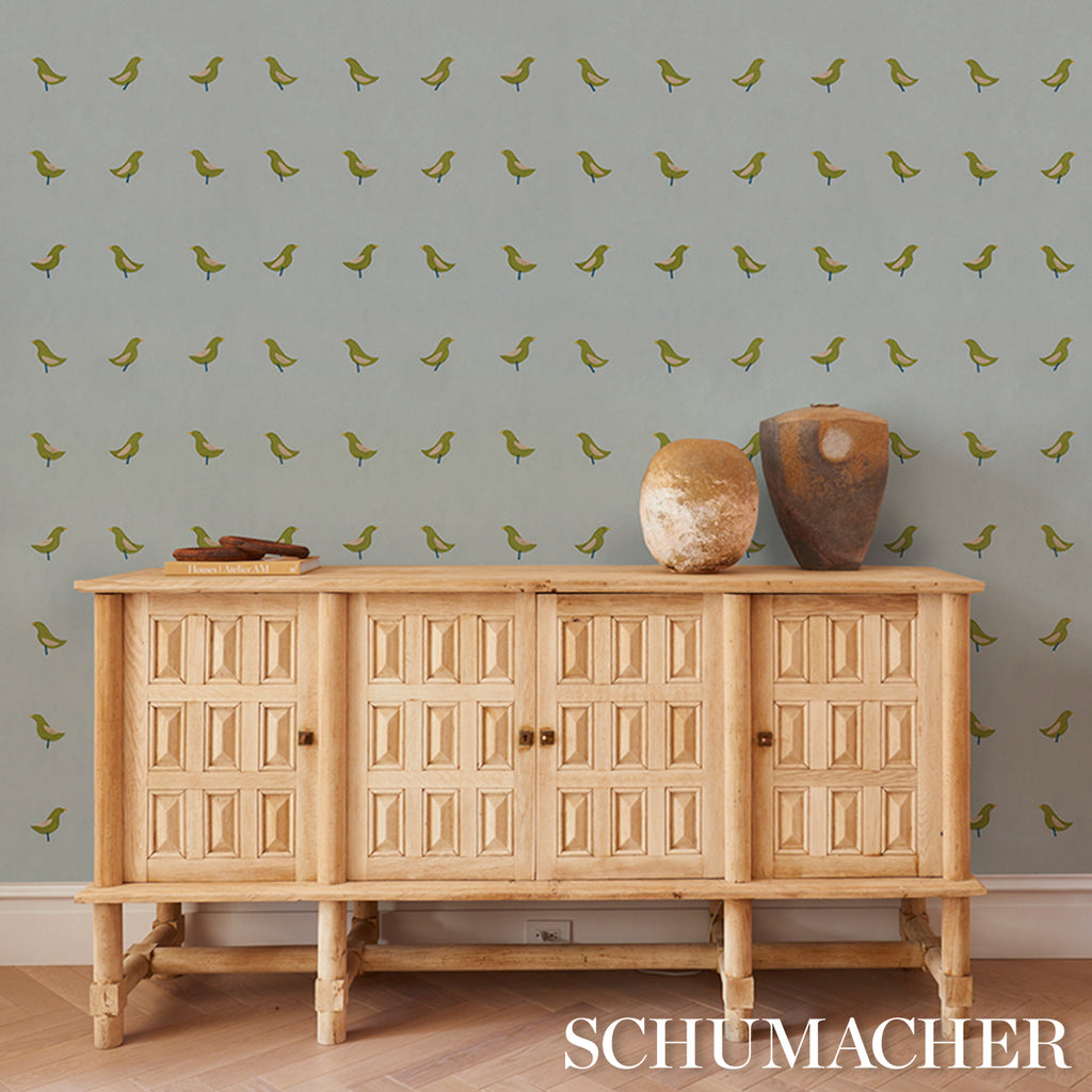 BIRDS PRINT GREEN ON SKY | Schumacher - Image 12