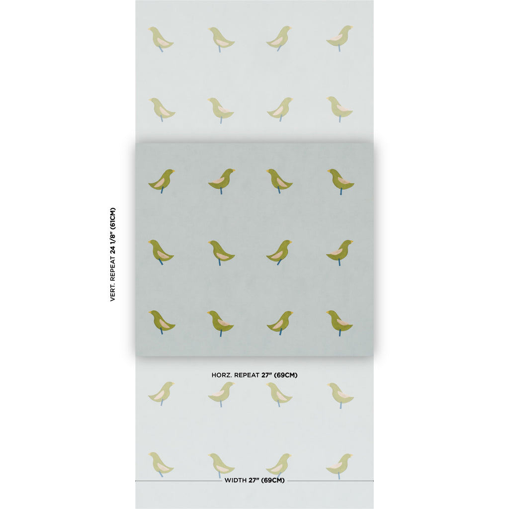 BIRDS PRINT GREEN ON SKY | Schumacher - Image 4