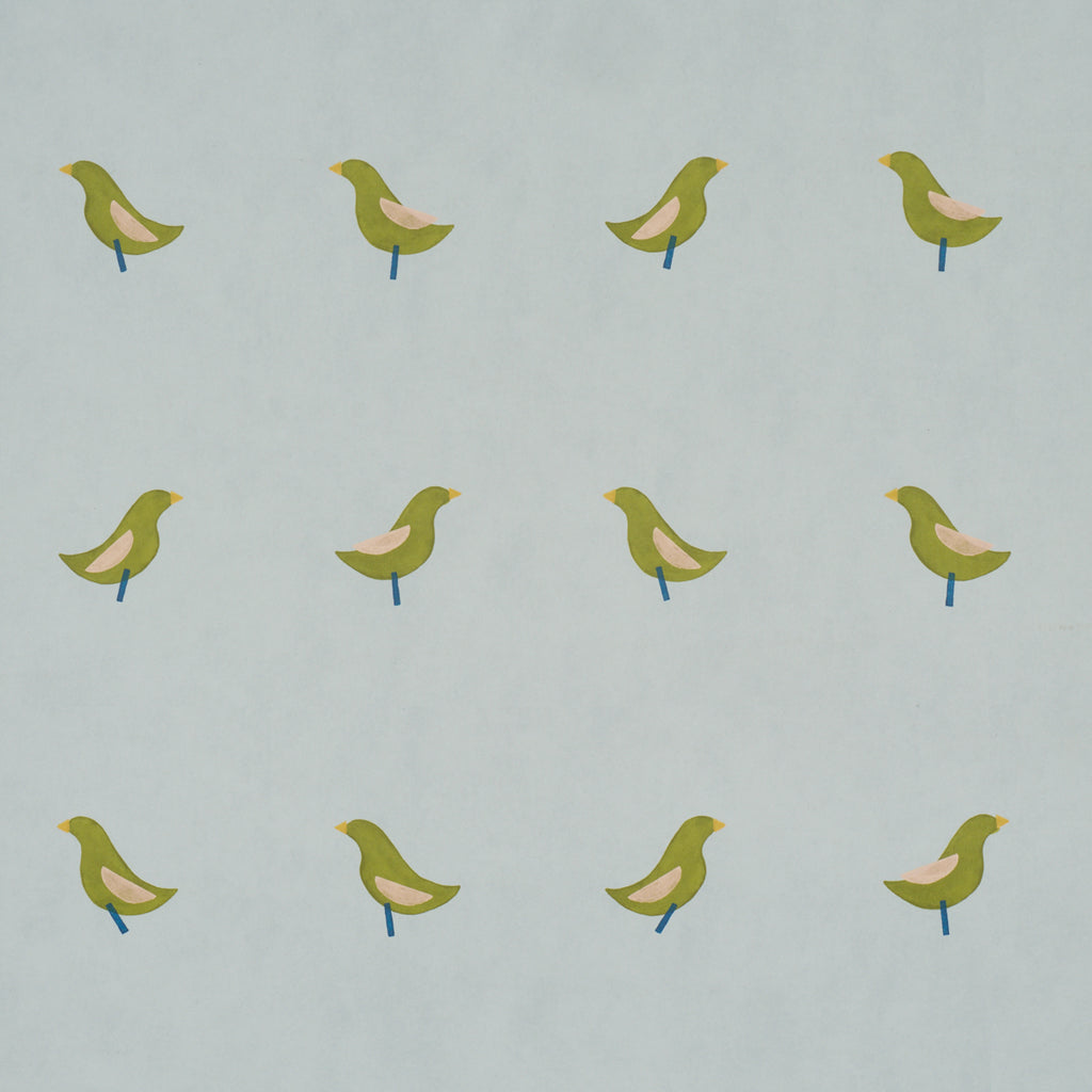 BIRDS PRINT GREEN ON SKY | Schumacher - Image 1
