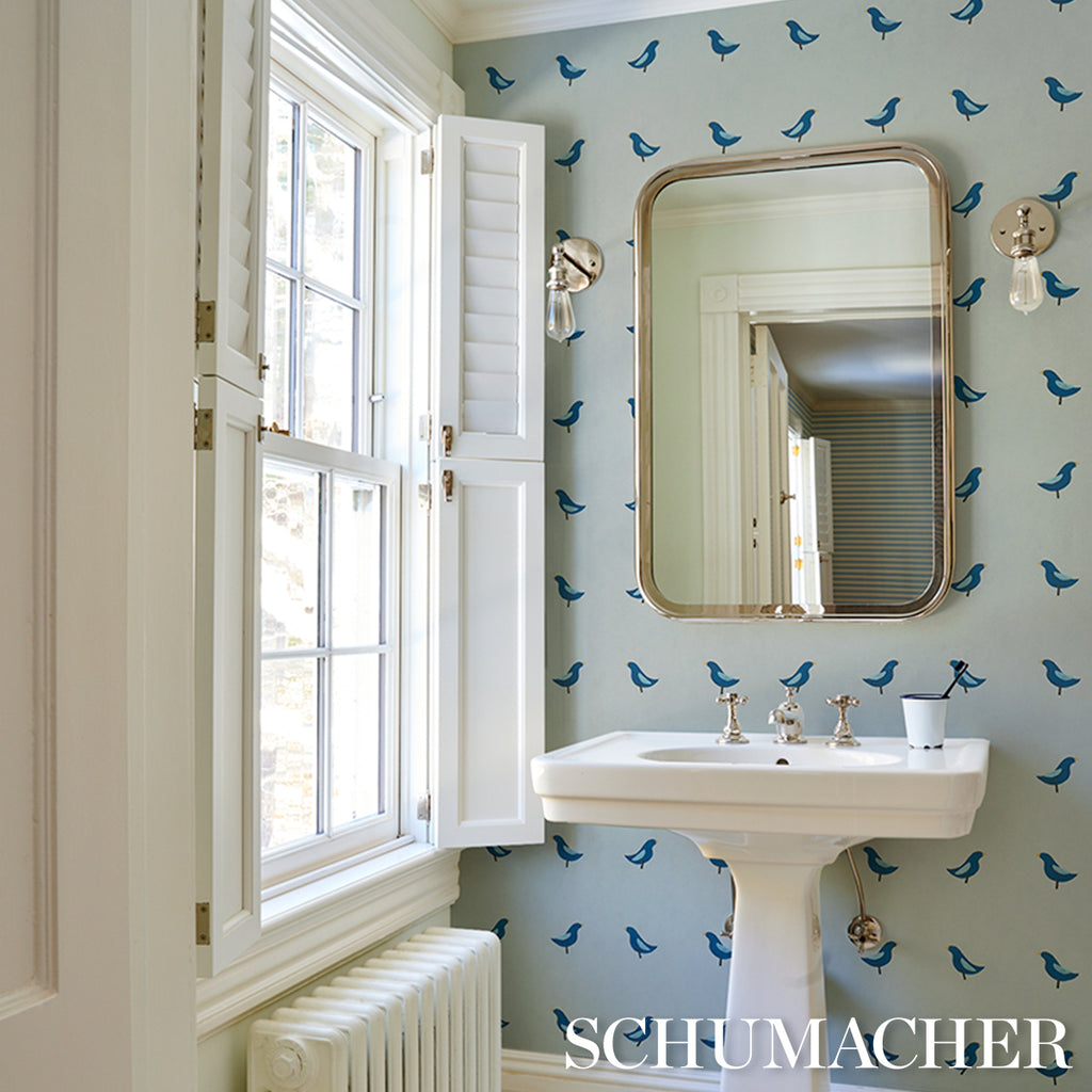 BIRDS PRINT NAVY ON SKY | Schumacher - Image 10