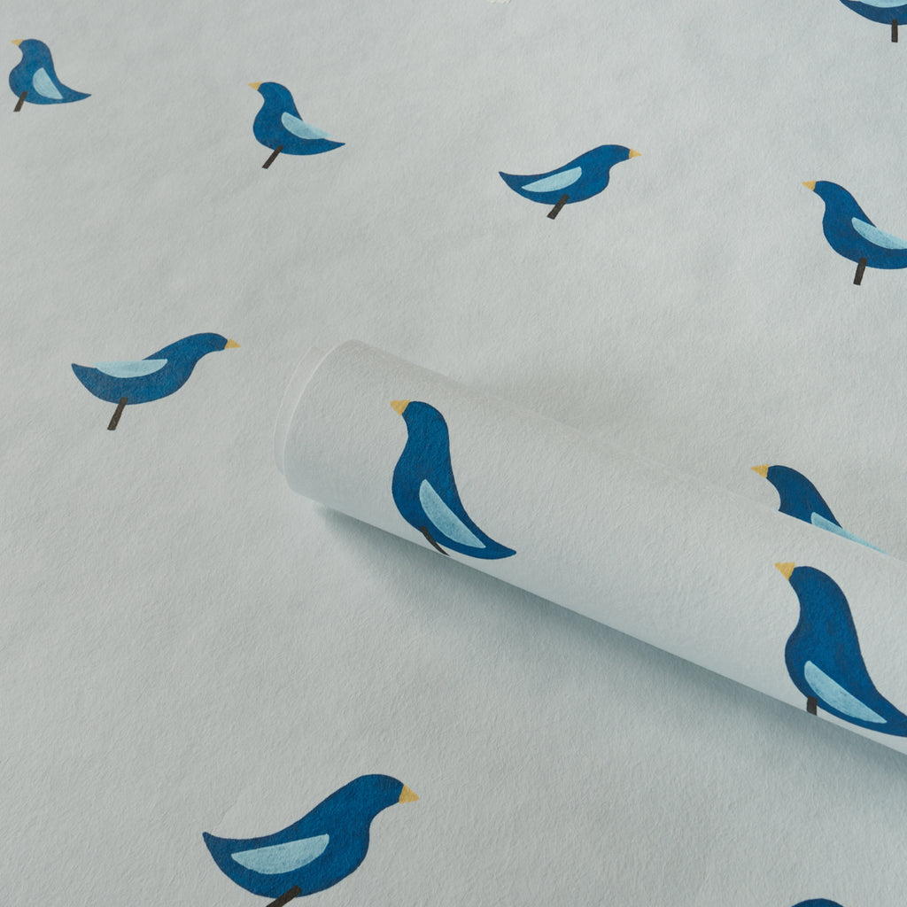 BIRDS PRINT NAVY ON SKY | Schumacher - Image 8