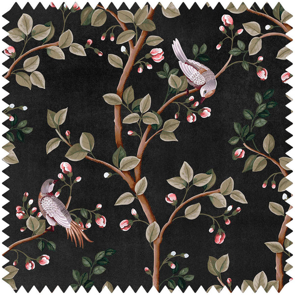 Birds Prosperity Onyx  Fabric | Coordone Europe