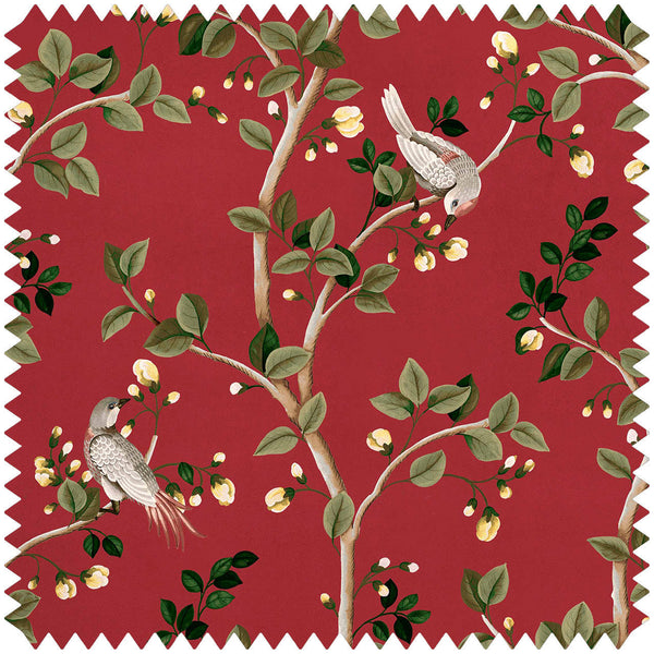 Birds Prosperity Ruby  Fabric | Coordone Europe