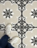 Black Daphne Peel and Stick Floor Tiles | Jeffrey Stevens - Image 4