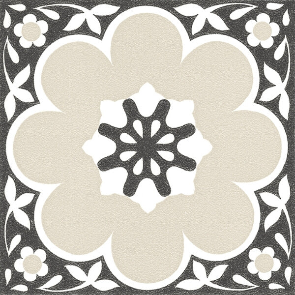 Black Daphne Peel and Stick Floor Tiles | Jeffrey Stevens - Image 1