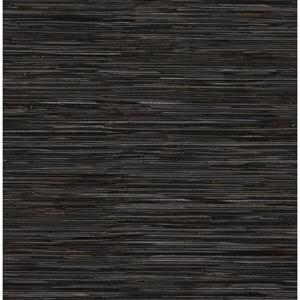 Black Grassweave Peel and Stick Wallcovering | Jeffrey Stevens - Image 1