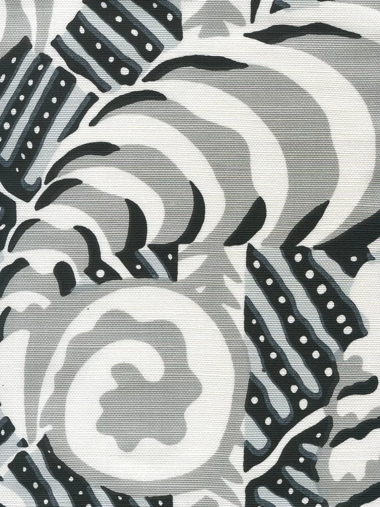 Black Grey on White Linen Cotton