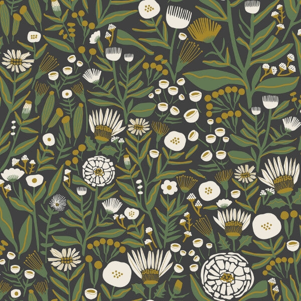 Black Marigold Forest Flower Peel and Stick Wallcovering | Jeffrey Stevens