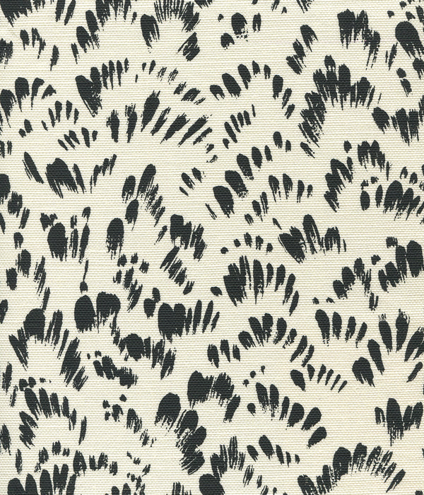 Passy Ii Black on Tint Screen Printed - Off-White Fabric | China Seas