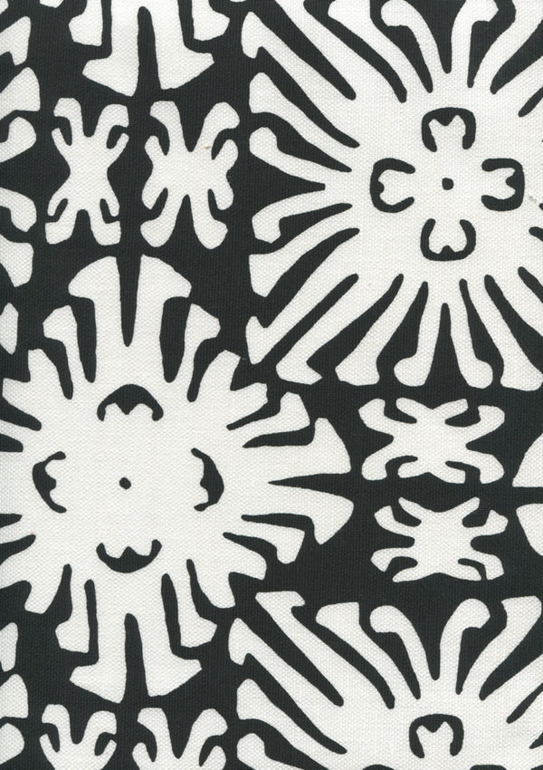 Sigourney Reverse Small Scale Black on White Screen Printed | China Seas