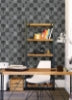 Black Vaughn Geometric Peel and Stick Wallcovering | Jeffrey Stevens - Image 3